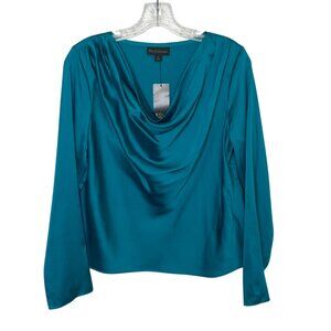 Bold Elements Cowl Neck Blouse Shirt Womens Small Teal Green New